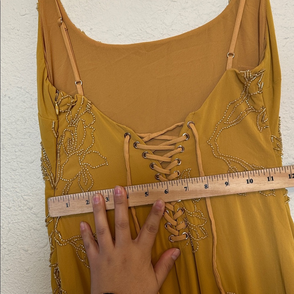 HOUSE OF CB Rosalia Gold Hand Beaded Maxi Dress Lace Up Corset Gown XS NWOT - Picture 16 of 17